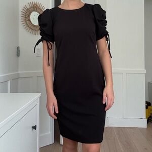 Shelby & Palmer Black Puff-Sleeve Dress